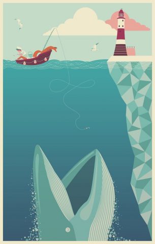 Fear of Drowning - Andy Hau, vrolijke en originele posters voor de kinderkamer